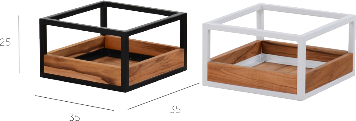 Planter Alu Medium - Teak