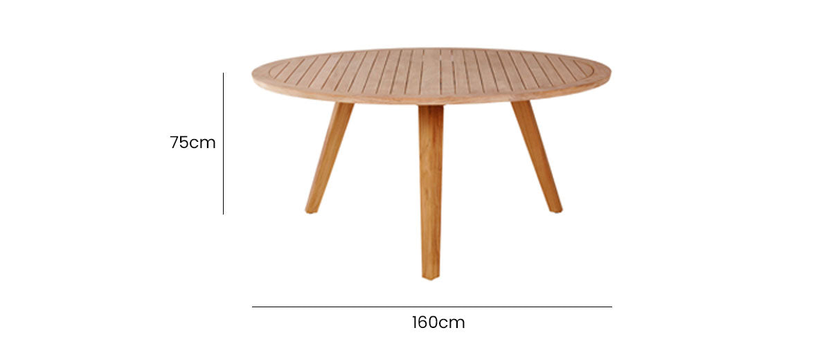 Aren 3 Legged Round Outdoor Table