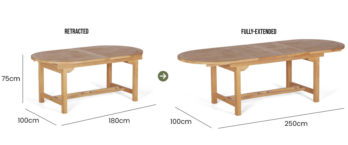 Berkeley Oval Ext Table 180-250x100