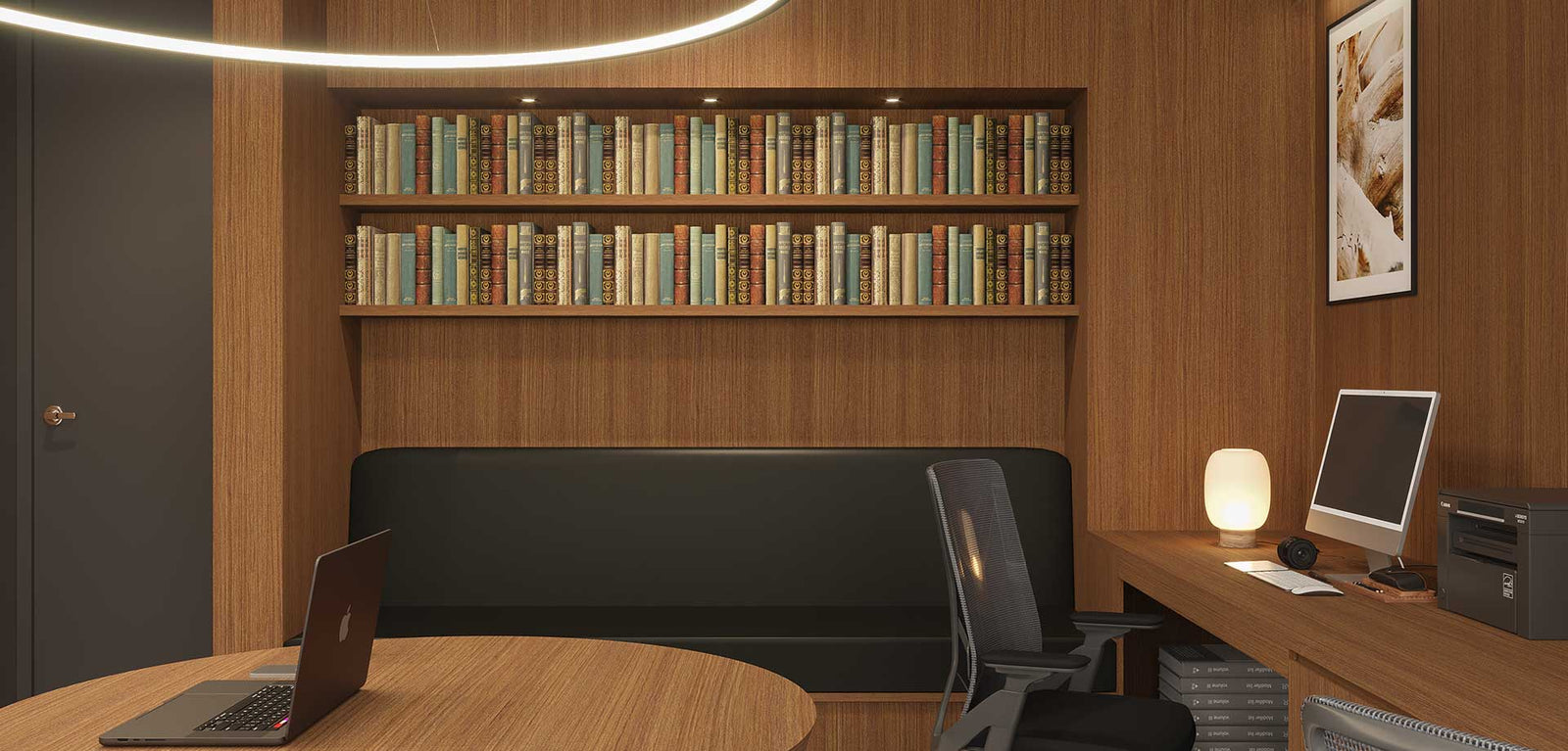 Bespoke Law Office Fitout with Walnut Veneer Panelling