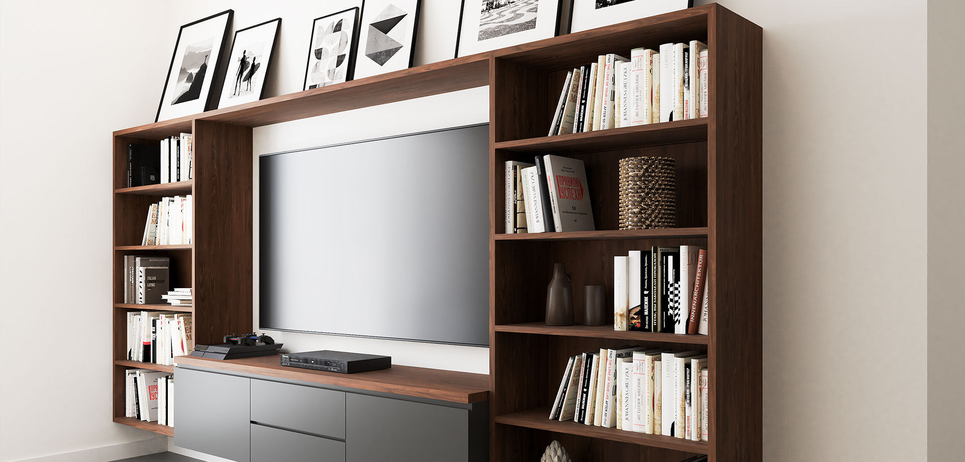 Slimline Wall-Mounted TV Unit