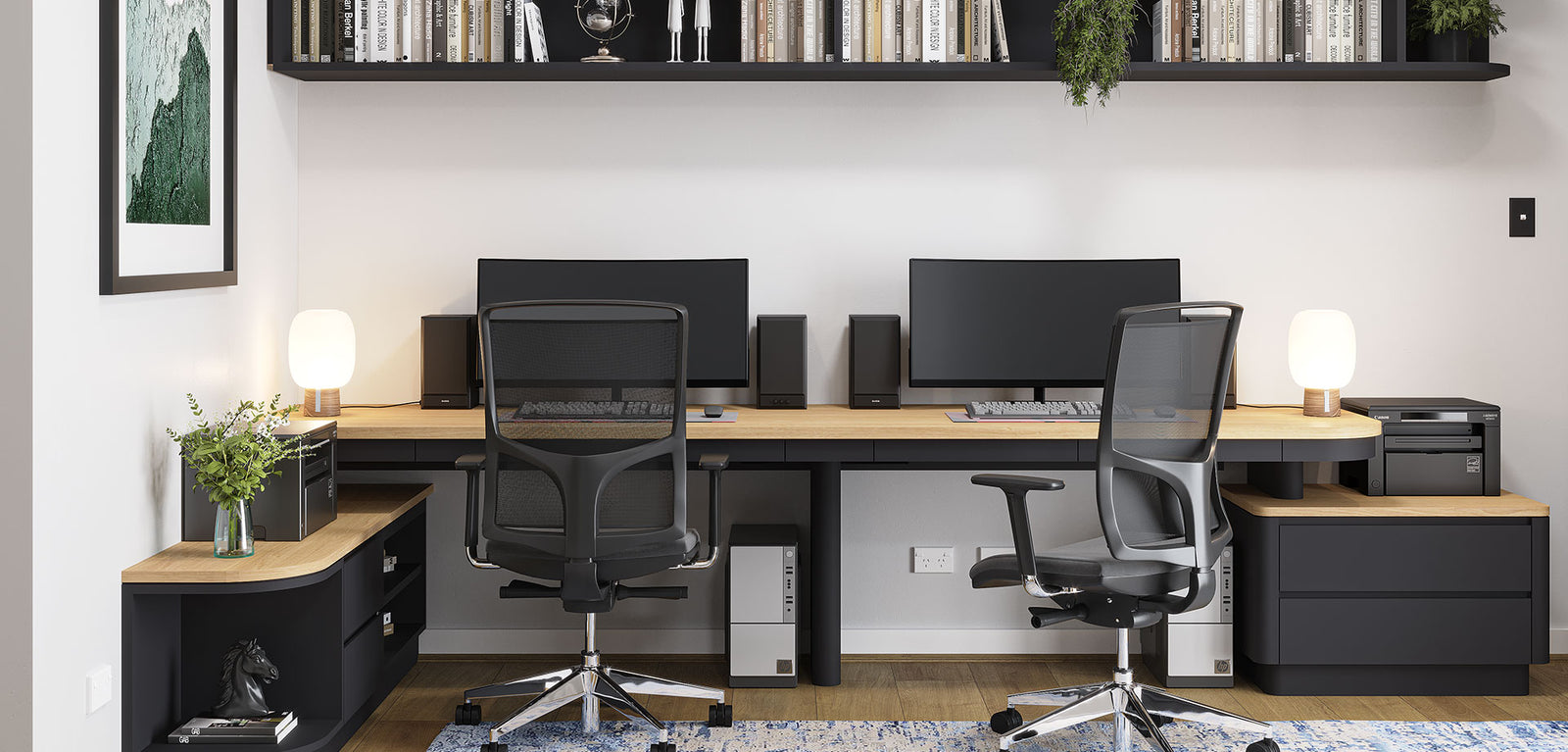 Custom Built-In Rounded Study Unit