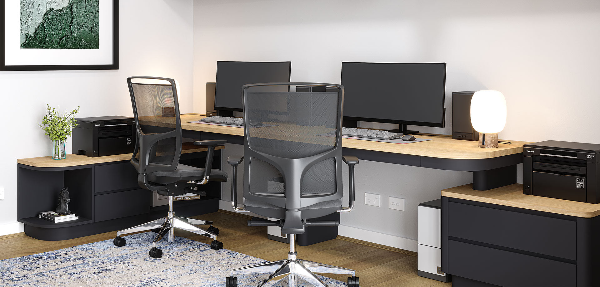 Custom Built-In Rounded Study Unit
