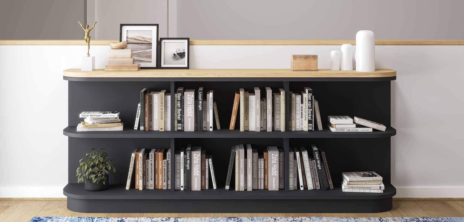 Custom Built-In Rounded Study Unit