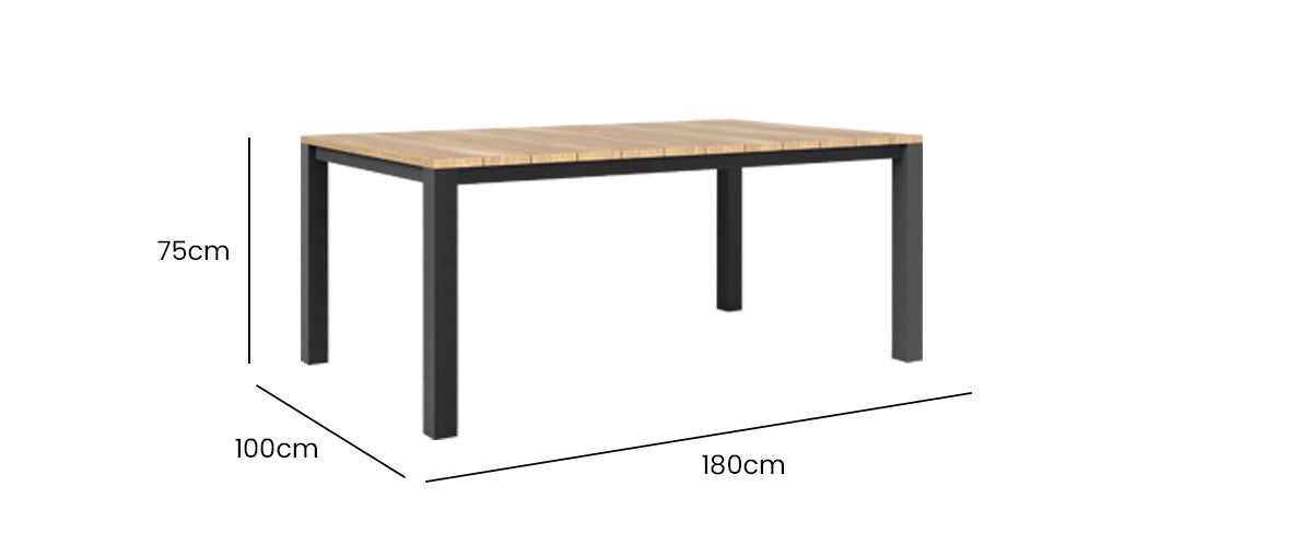 Piav Alu Outdoor Table 180x100