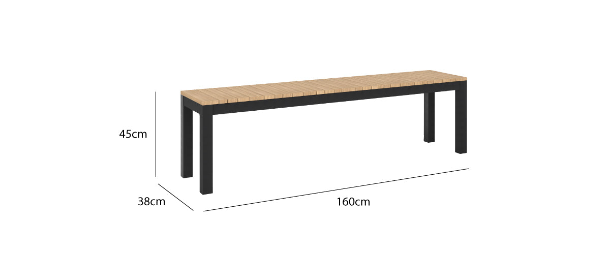 Tandem Alu Backless Bench 160