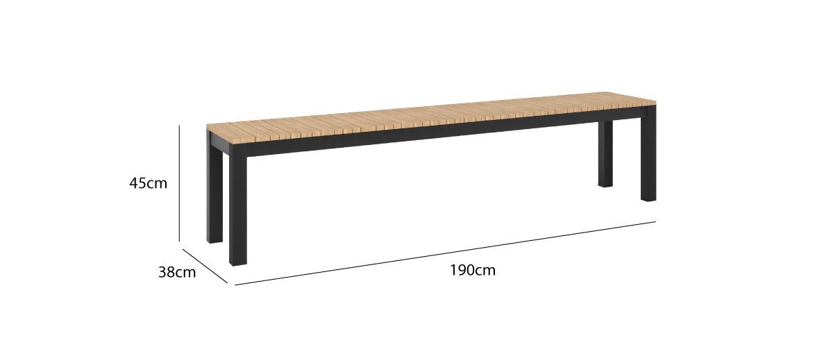 Tandem Alu Backless Bench 190