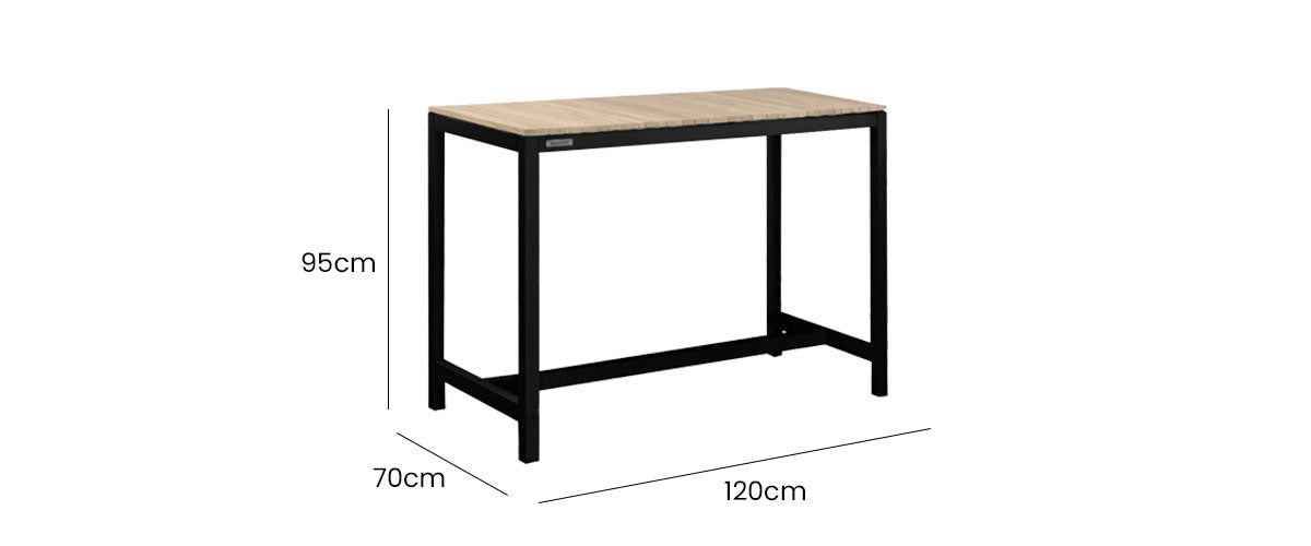Tandem Alu Bar Table 120x70