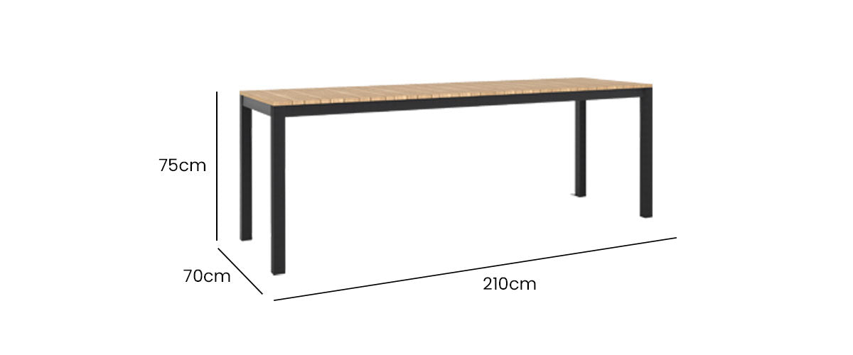 Tandem Alu Table 210x70