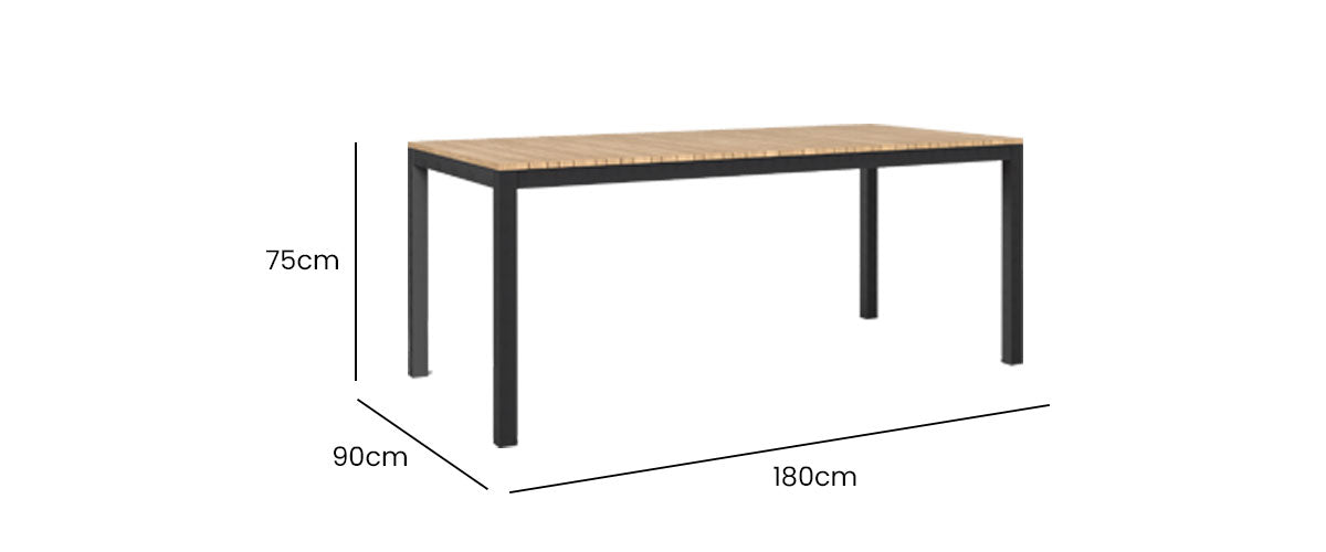 Tandem Alu Outdoor Table 180x90