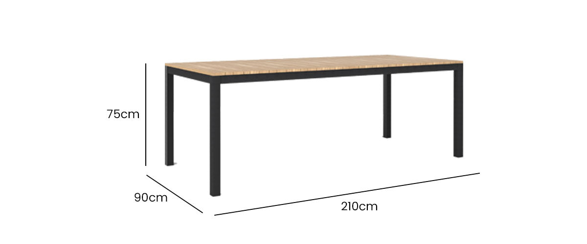 Tandem Alu Outdoor Table 210x90