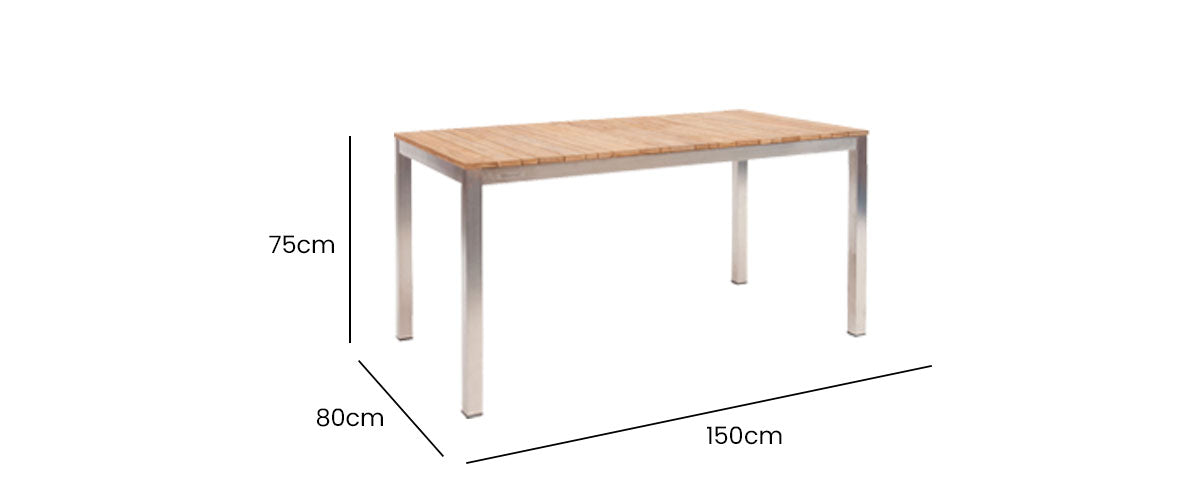 Tandem SS Dining Table 150x80