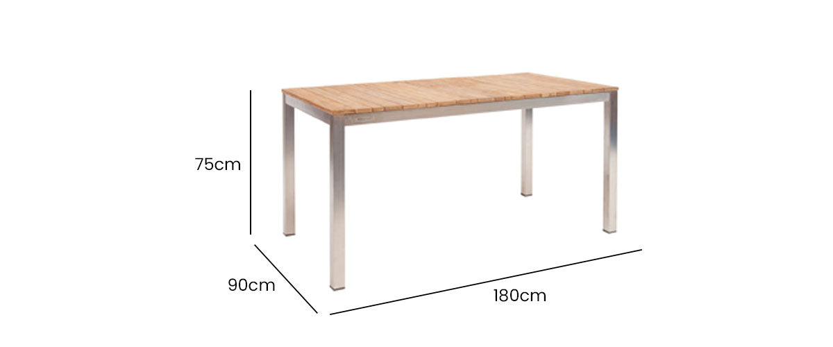 Tandem SS Dining Table 180x90