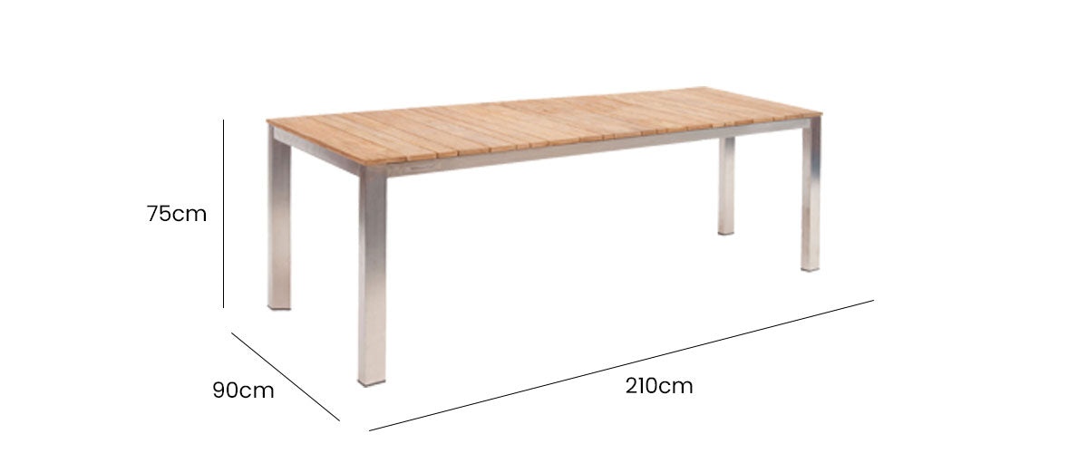 Tandem SS Dining Table 210x90