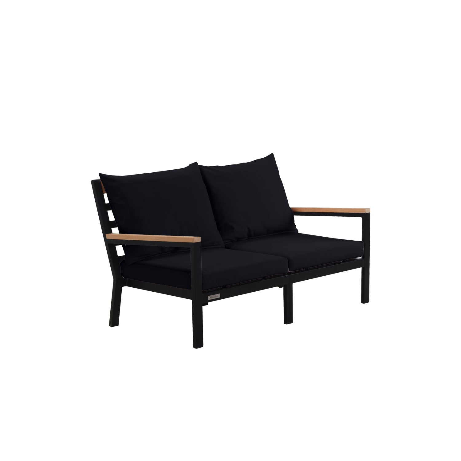Abacus Alu Sofa Black - L144 - 2 Seater / Olefin Black