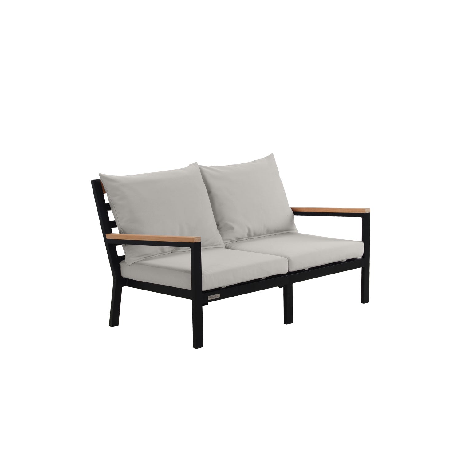 Abacus Alu Sofa Black - L144 - 2 Seater / Olefin Grey