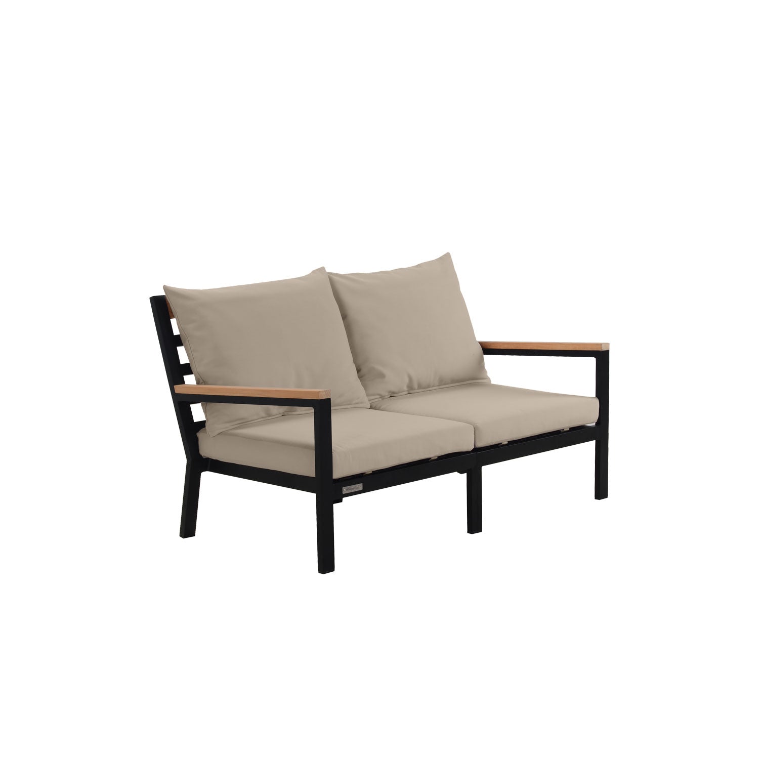 Abacus Alu Sofa Black - L144 - 2 Seater / Olefin Taupe