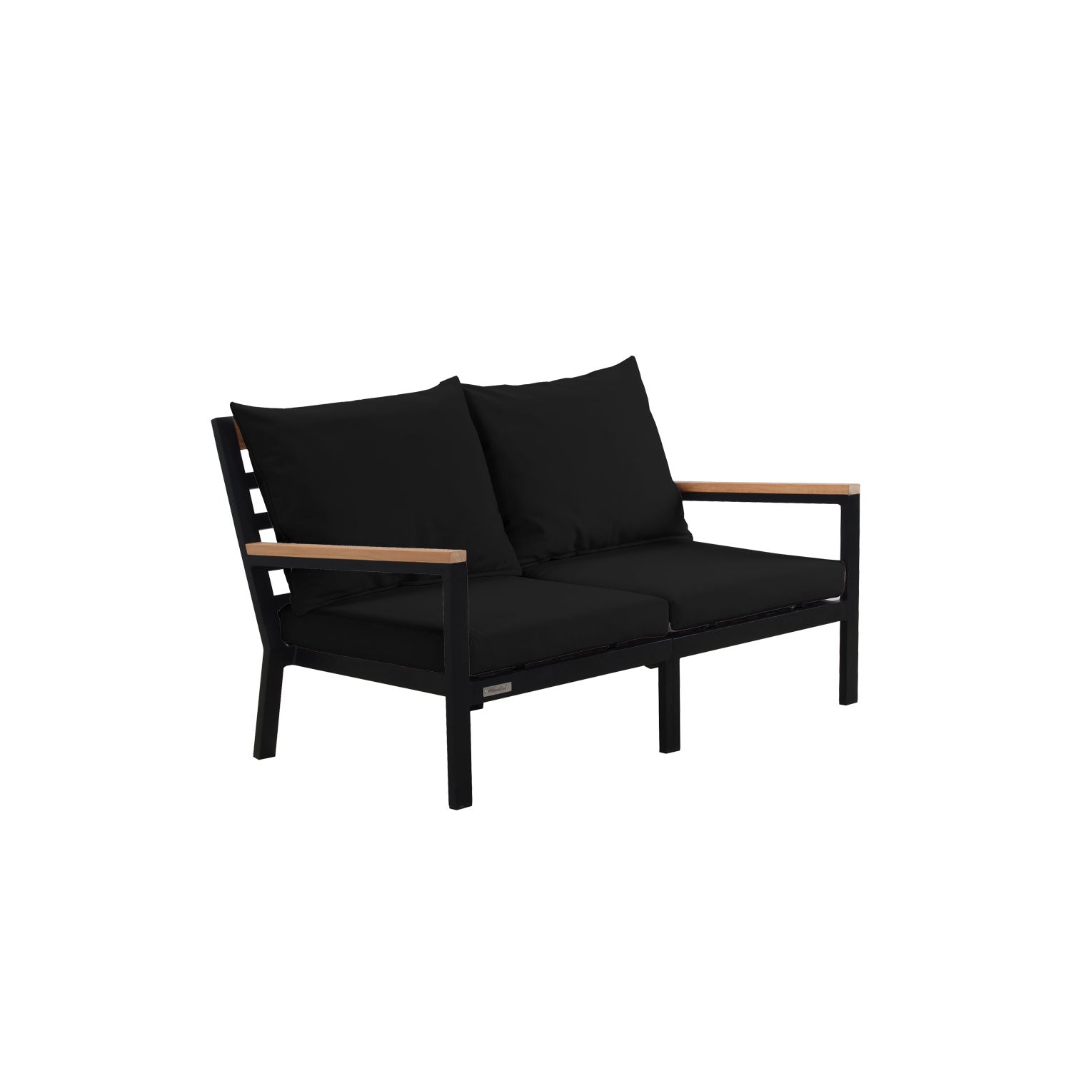 Abacus Alu Sofa Black - L144 - 2 Seater / Sunbrella Raven Black