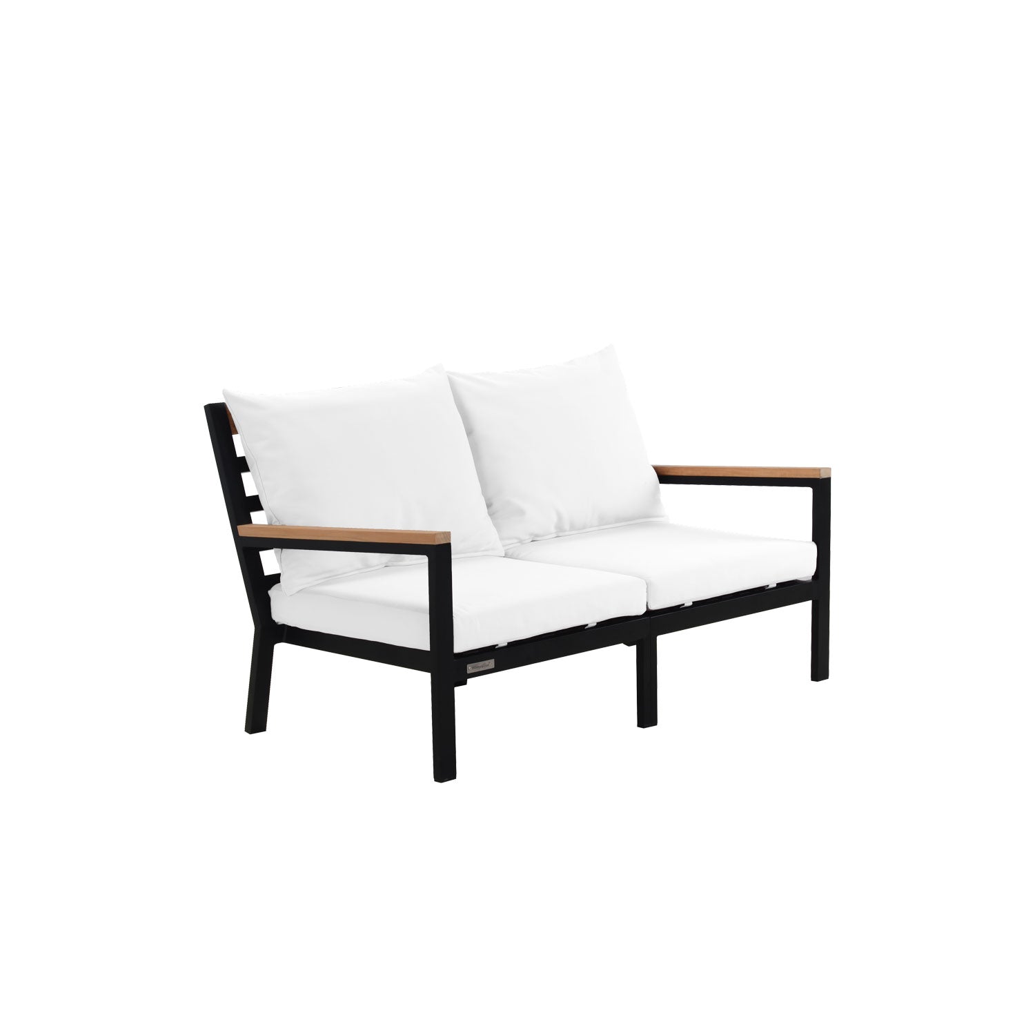 Abacus Alu Sofa Black - L144 - 2 Seater / Sunbrella White