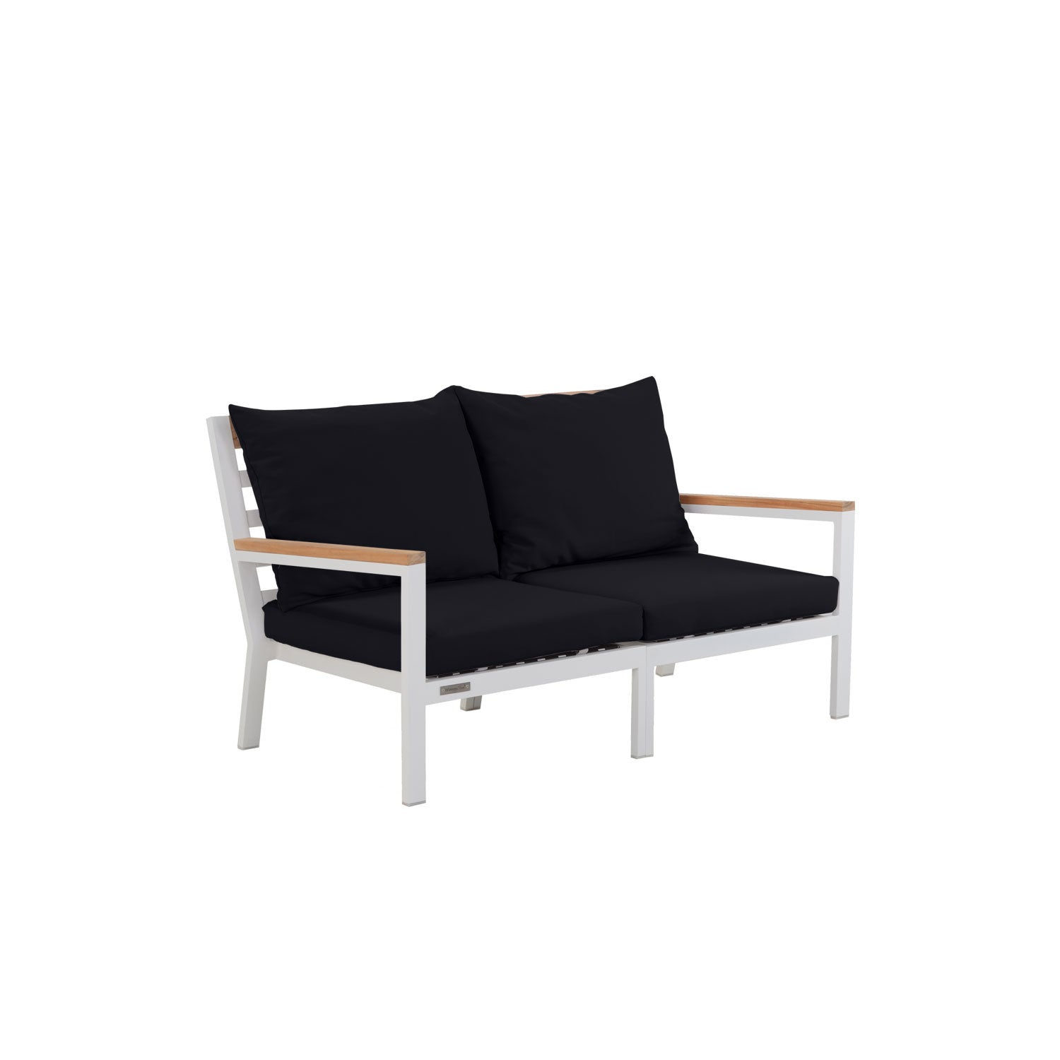Abacus Alu Sofa White - L144 - 2 Seater / Olefin Black