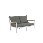 Abacus Alu Sofa White - L144 - 2 Seater / Olefin Charcoal