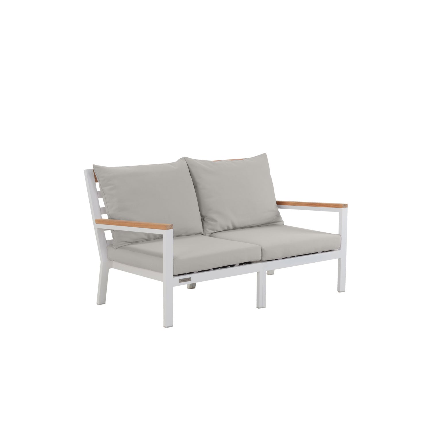 Abacus Alu Sofa White - L144 - 2 Seater / Olefin Grey
