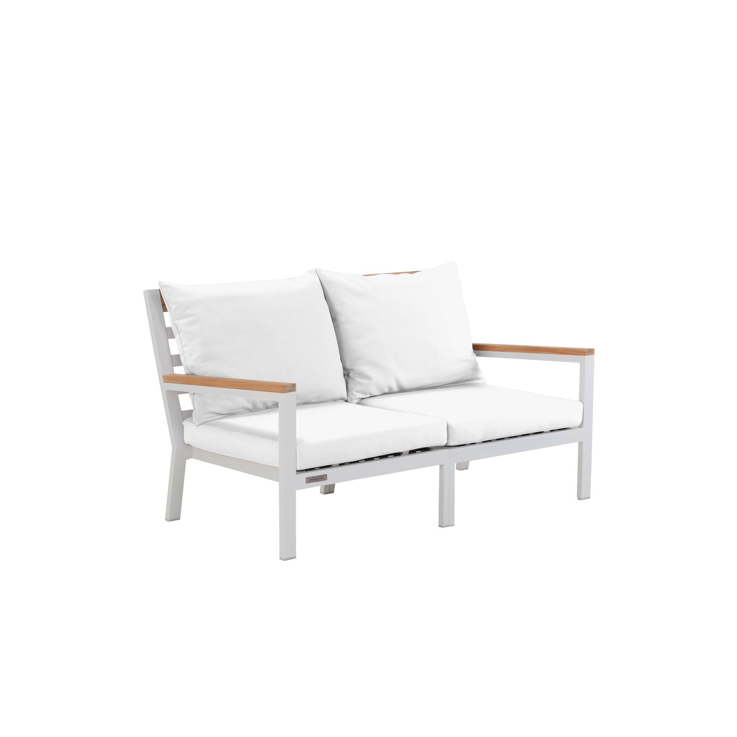 Abacus Alu Sofa White - L144 - 2 Seater / Olefin White