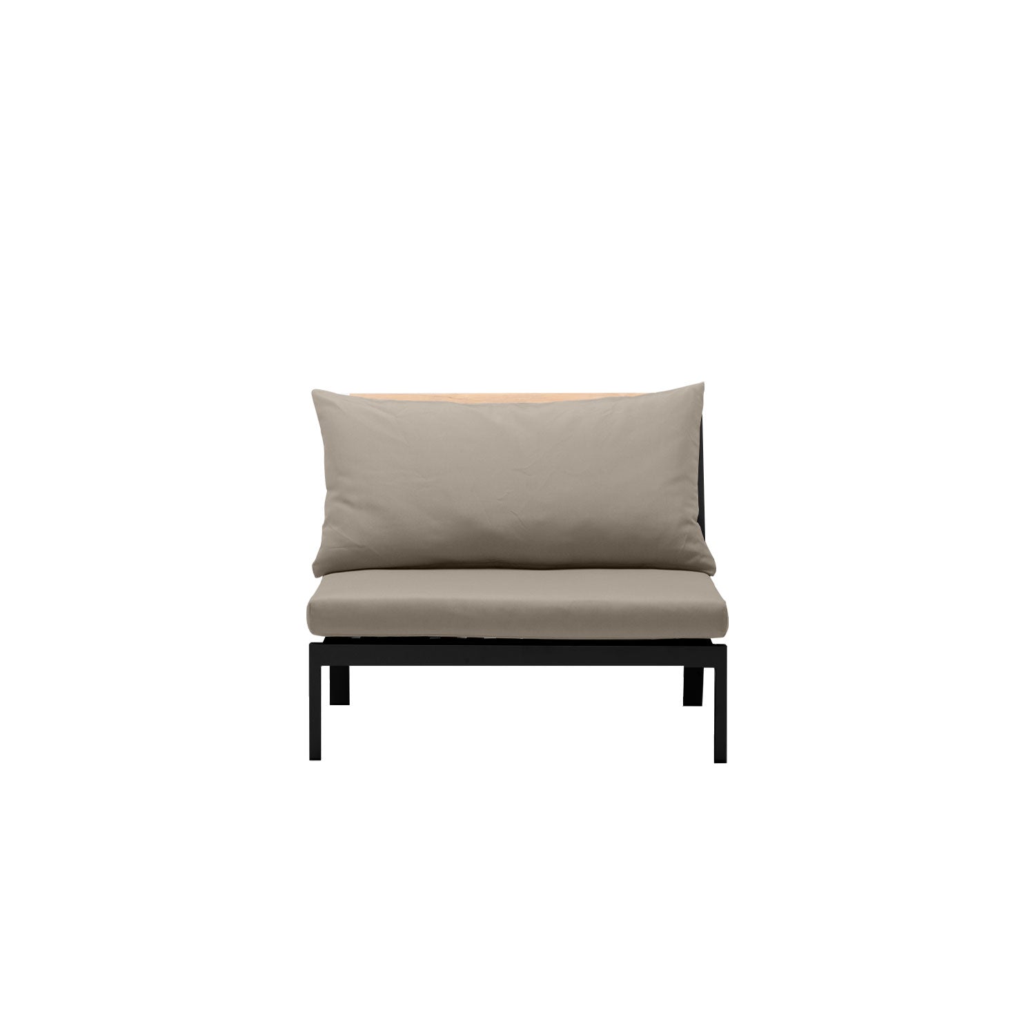 Abacus Alu Outdoor Midsection Black - Sunbrella Taupe