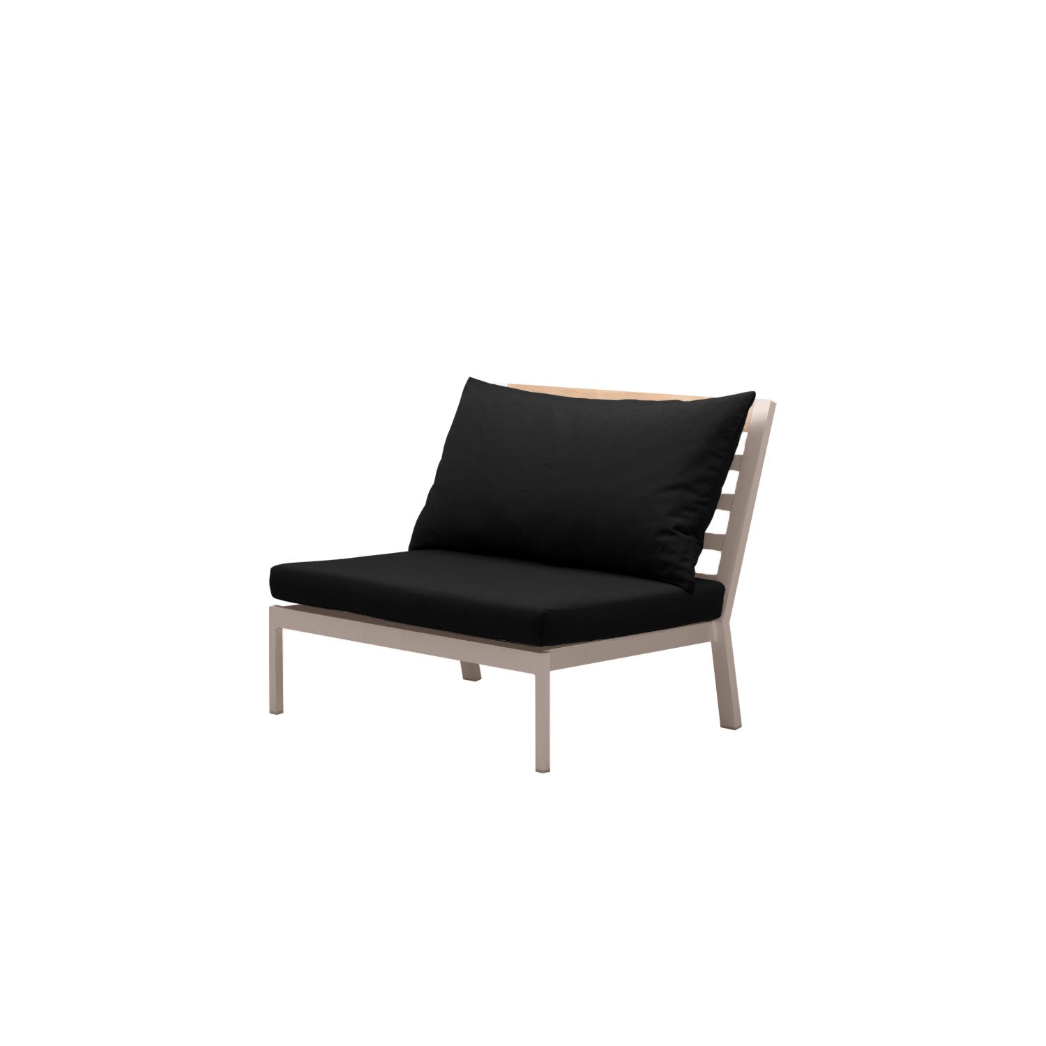 Abacus Alu Outdoor Midsection Taupe - Sunbrella Raven Black
