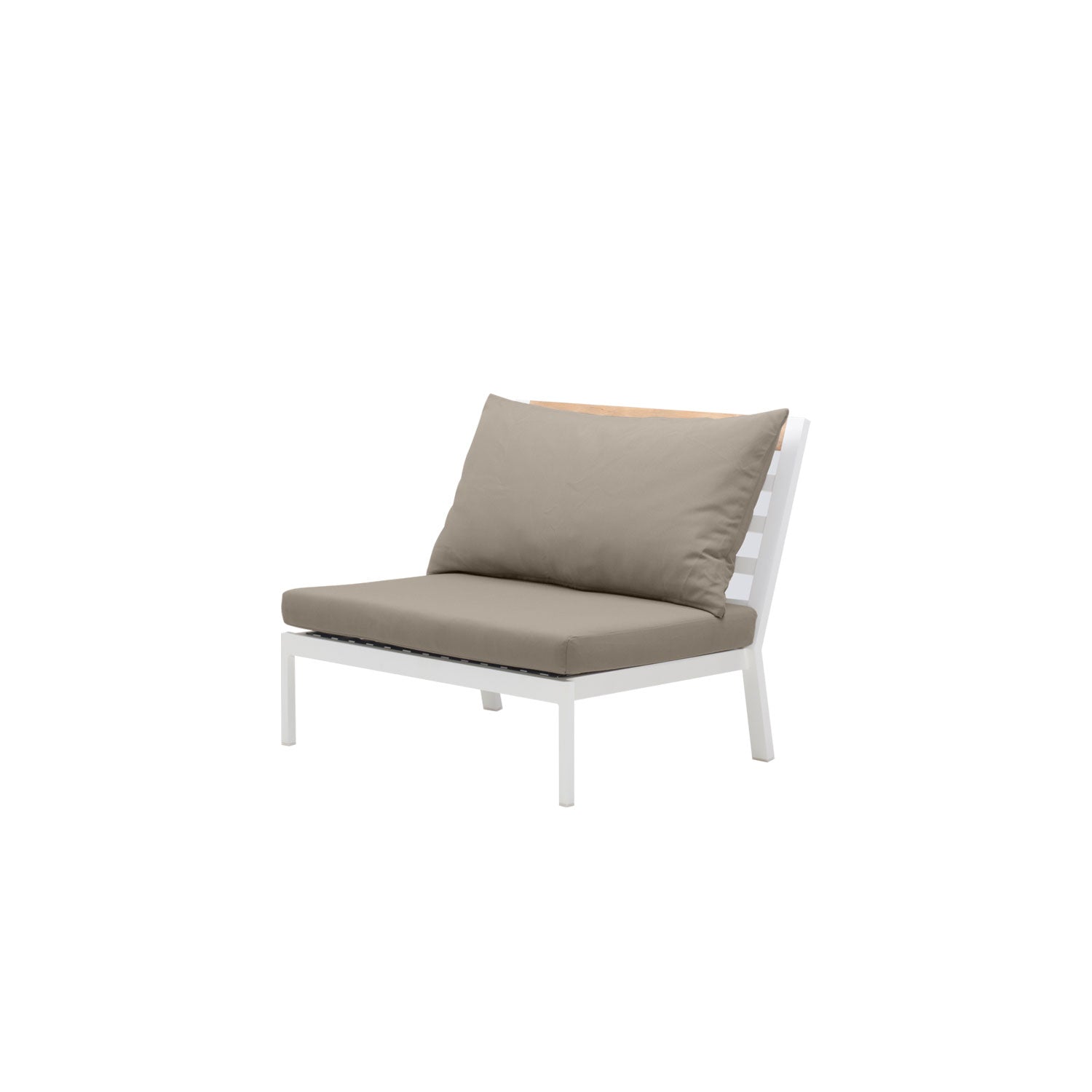 Abacus Alu Outdoor Midsection White - Sunbrella Taupe