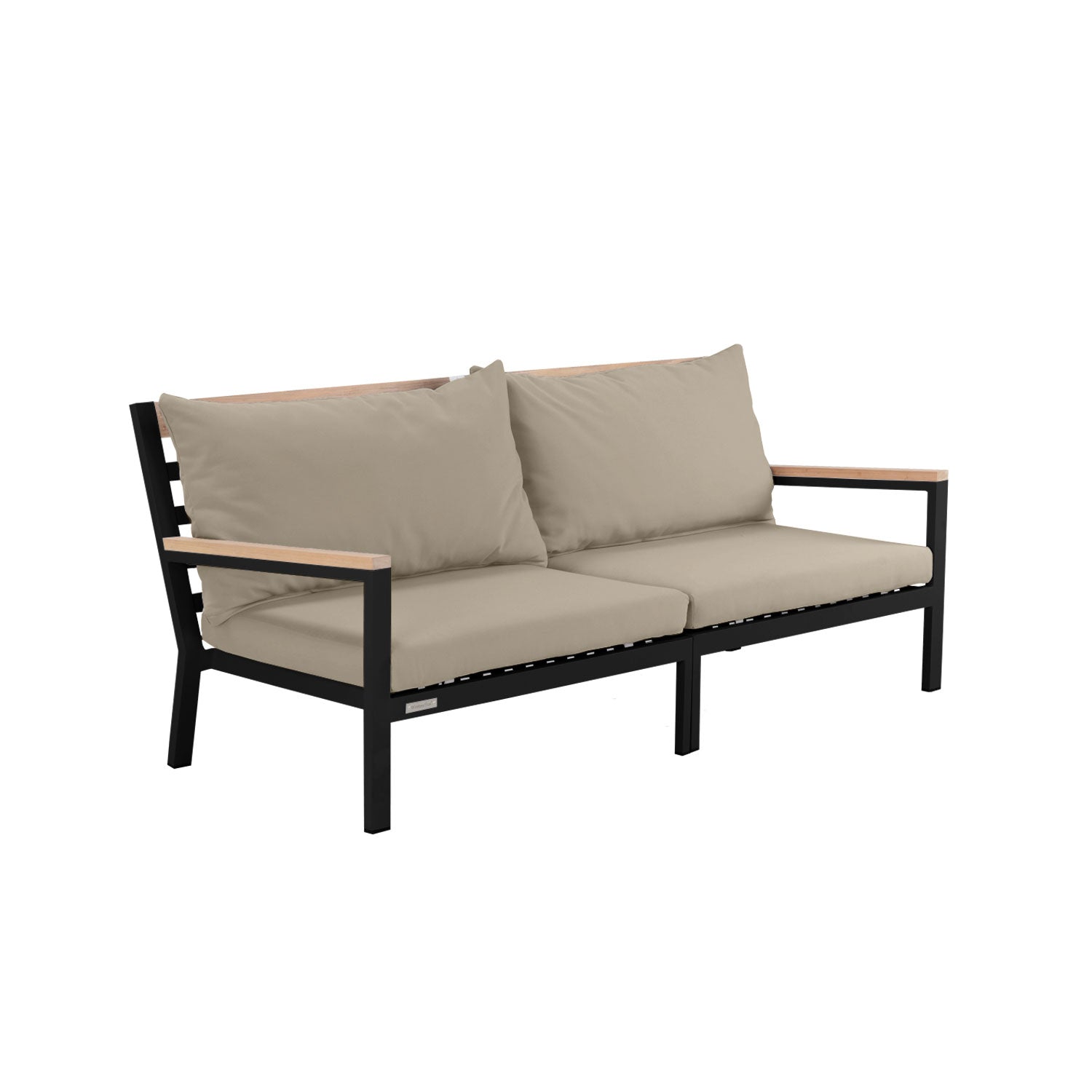 Abacus Alu Sofa Black - L194 - 3 Seater / Olefin Taupe