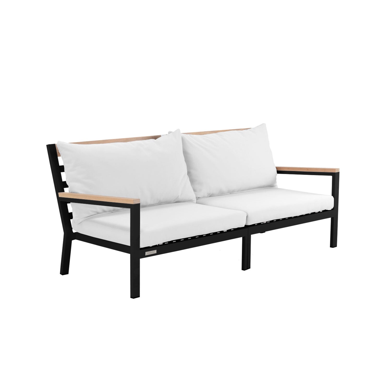 Abacus Alu Sofa Black - L194 - 3 Seater / Sunbrella White