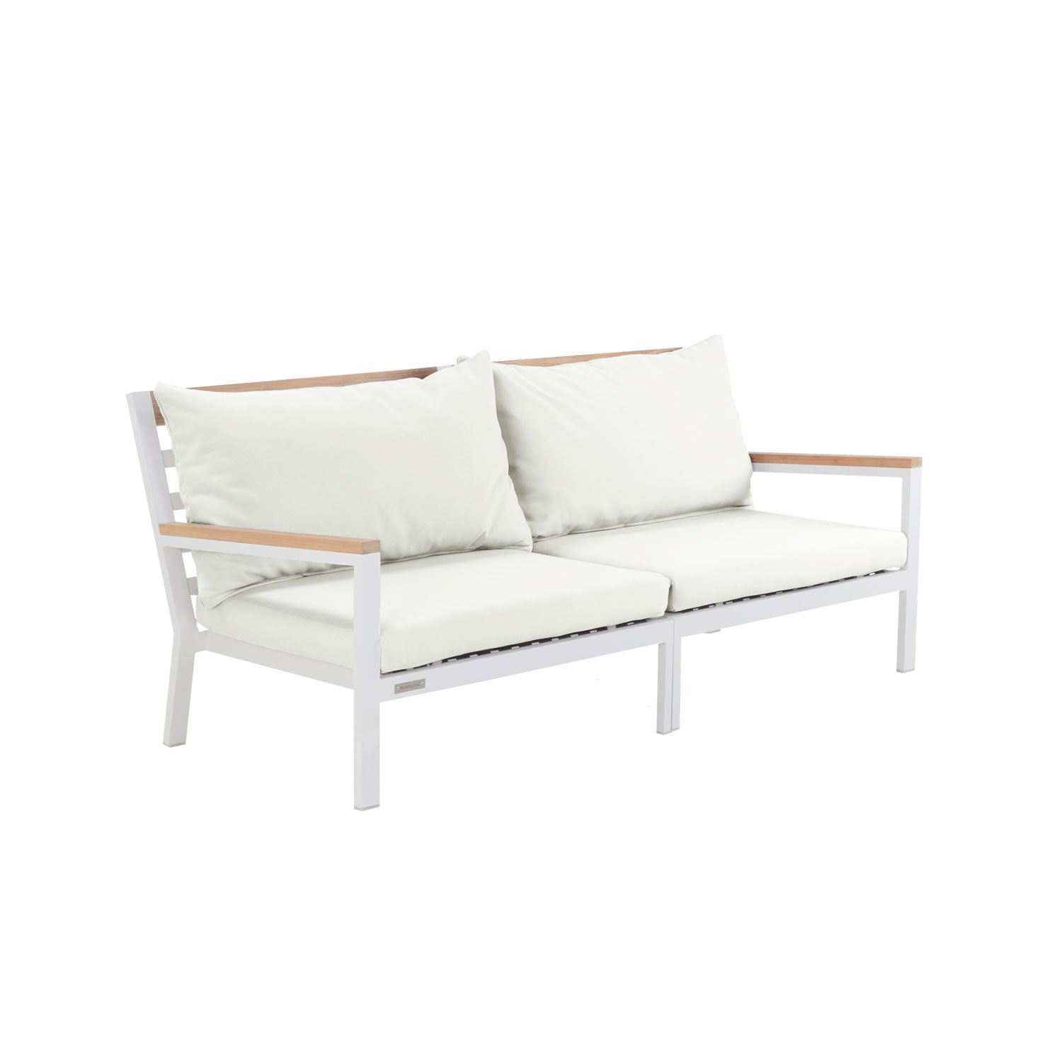 Abacus Alu Sofa White - L194 - 3 Seater / Sunbrella Stone