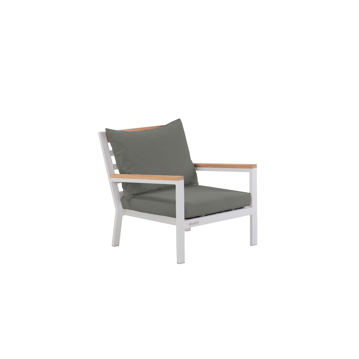 Abacus Alu Deep Seater White - Olefin Charcoal