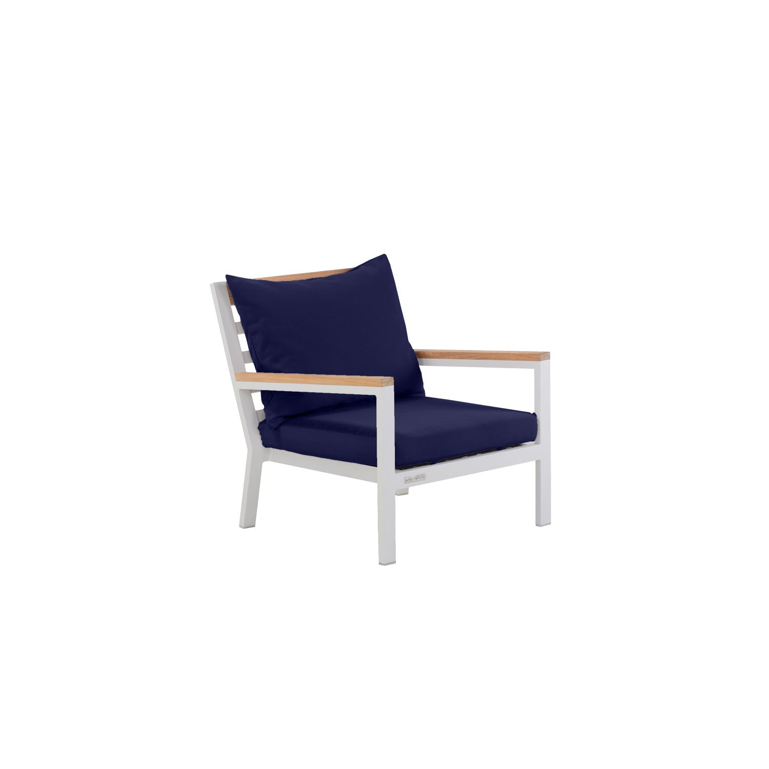 Abacus Alu Deep Seater White - Olefin Navy
