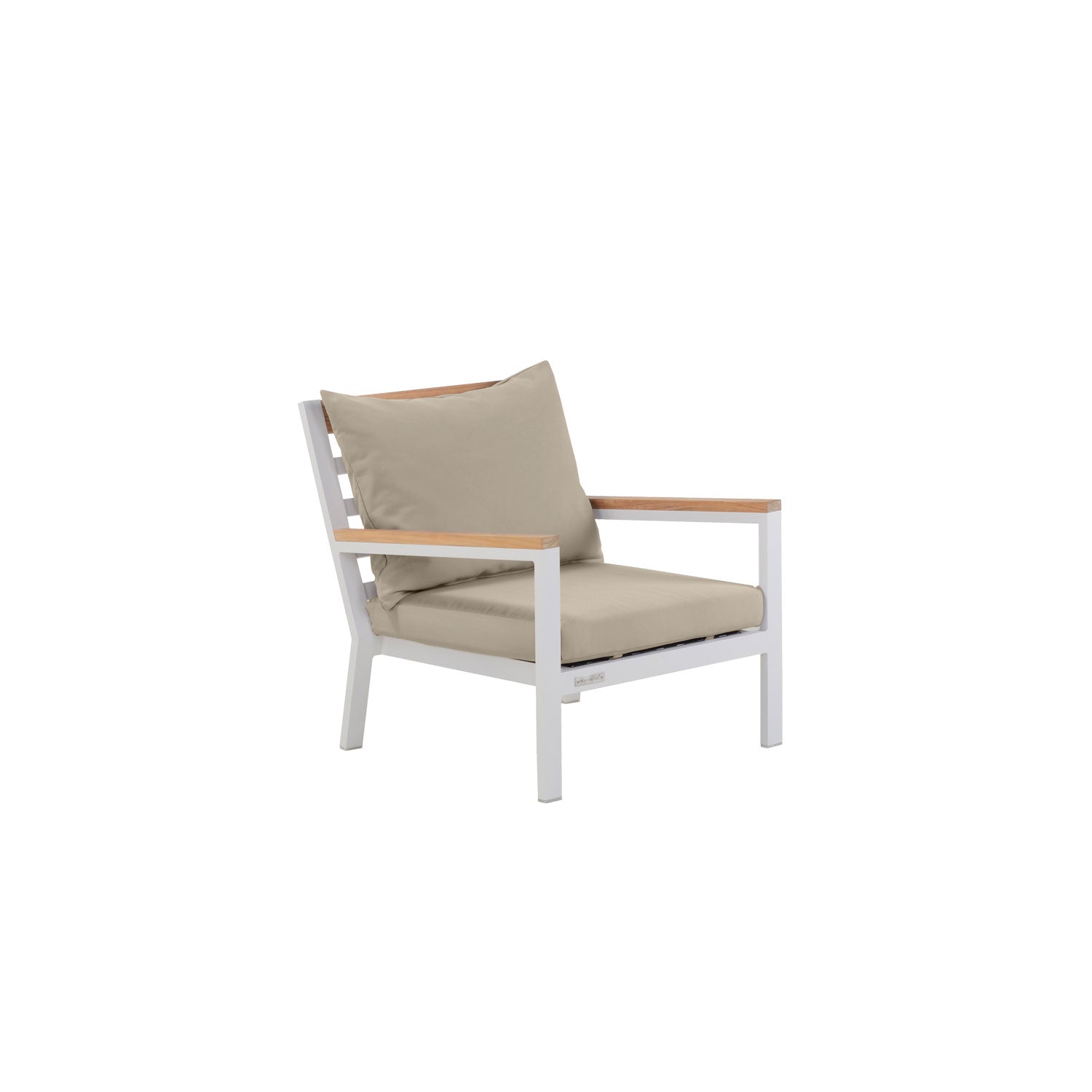Abacus Alu Deep Seater White - Olefin Taupe