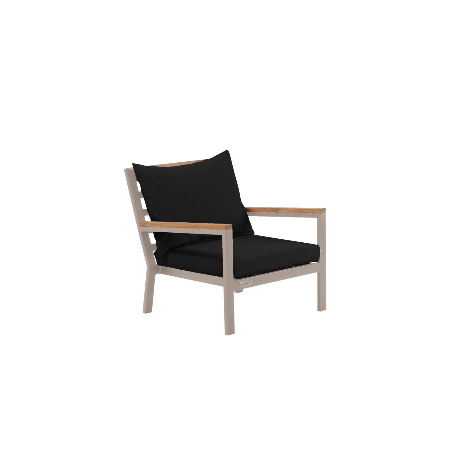 Abacus Alu Deep Seater Taupe - Sunbrella Raven Black