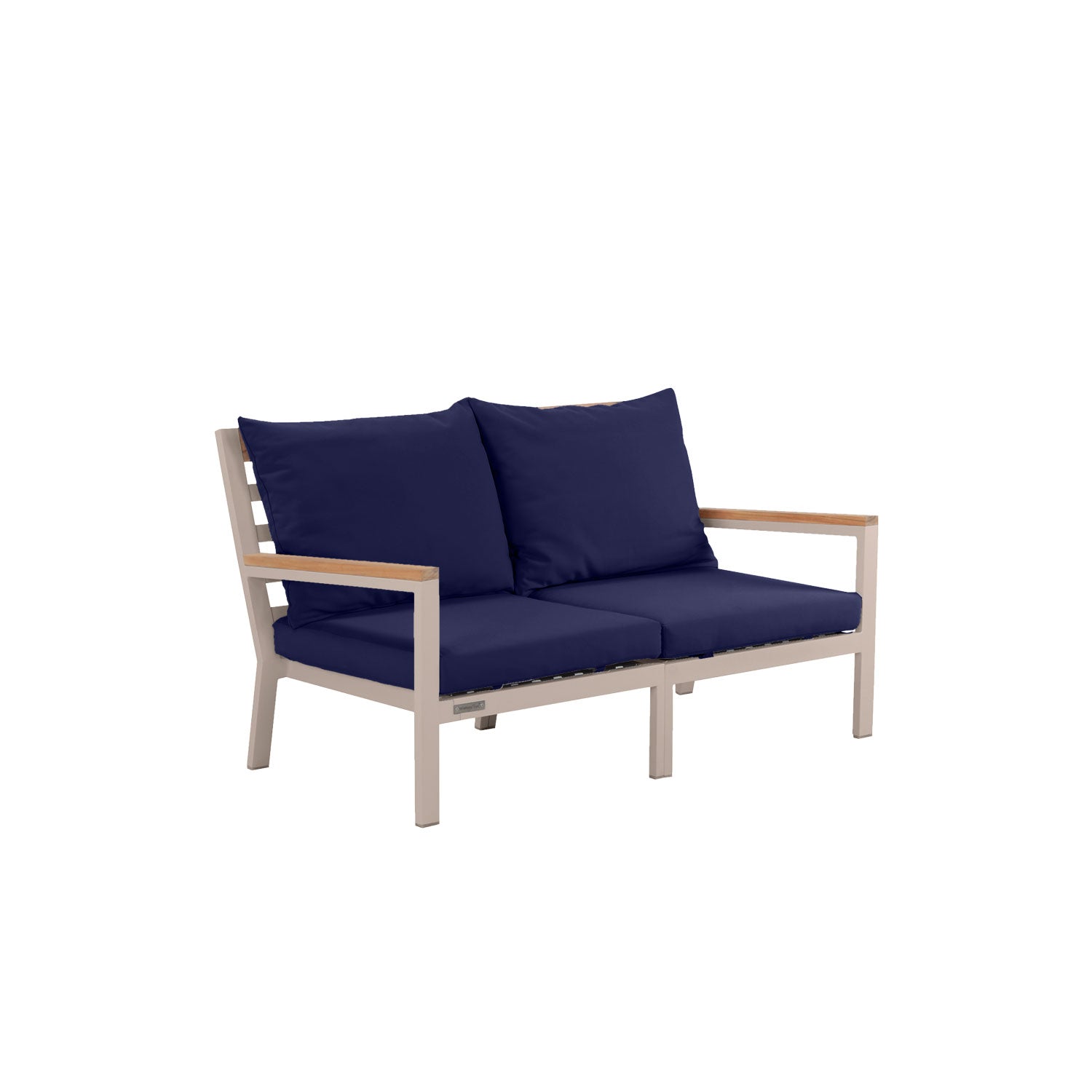 Abacus Alu Outdoor Sofa Taupe - L144 - 2 Seater / Olefin Navy