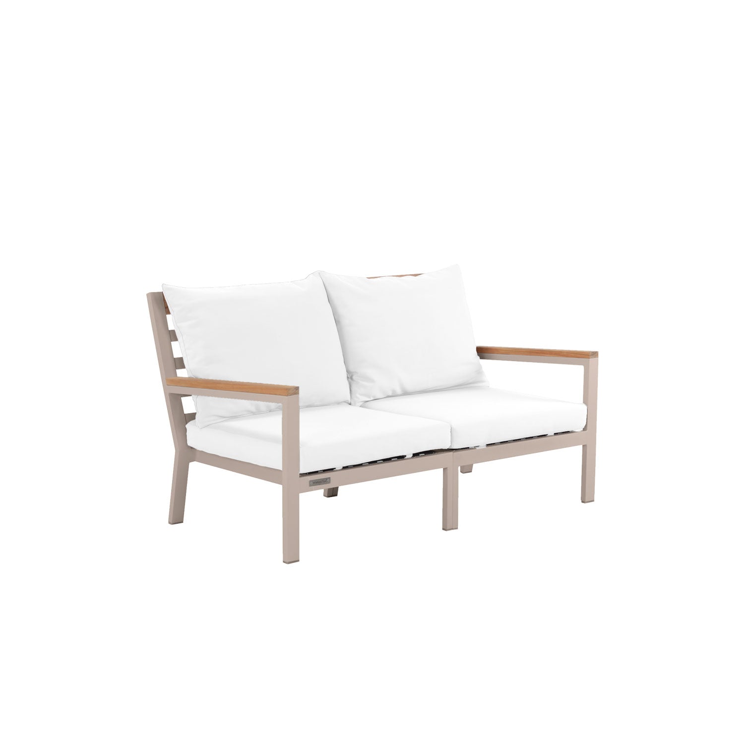 Abacus Alu Outdoor Sofa Taupe - L144 - 2 Seater / Olefin White