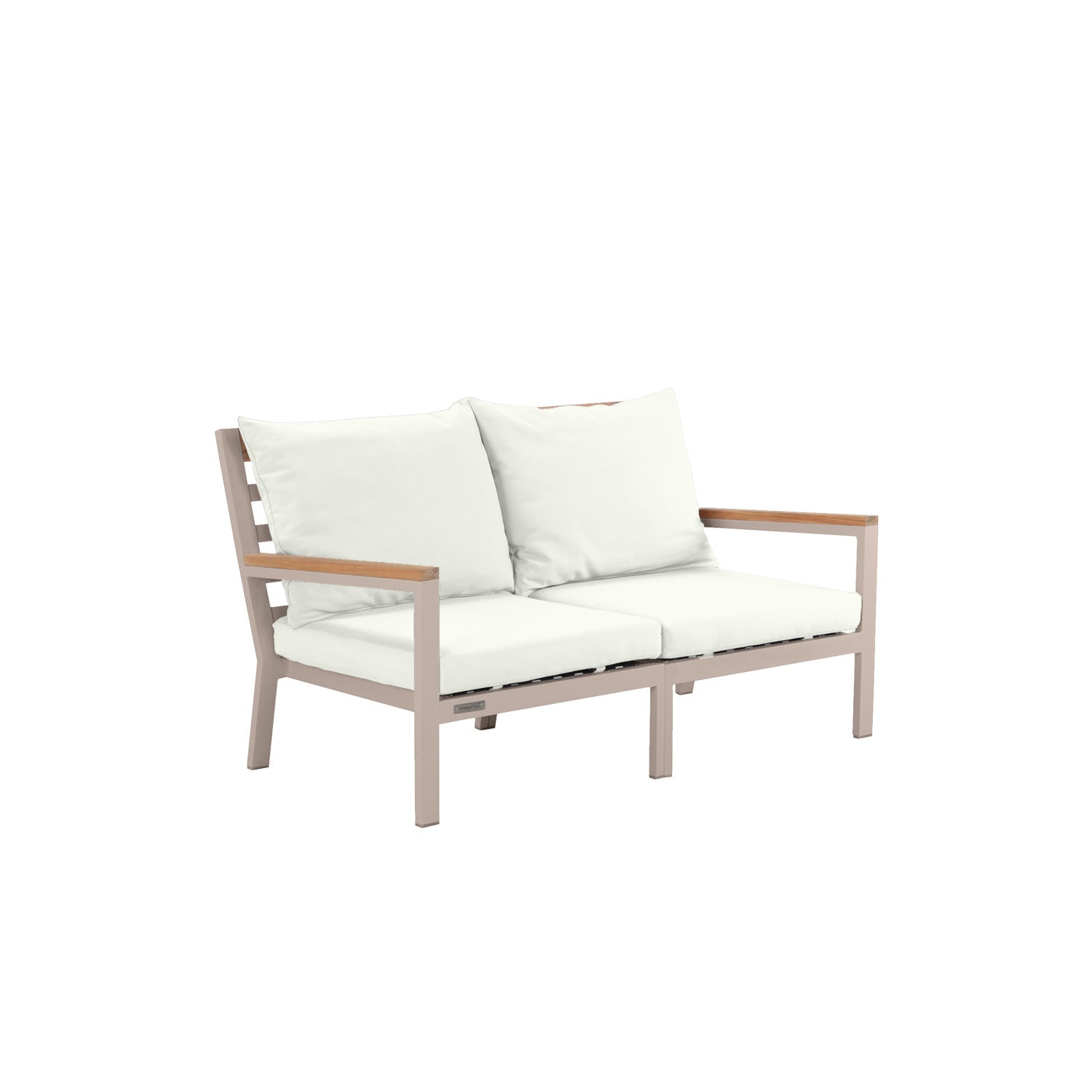 Abacus Alu Outdoor Sofa Taupe - L144 - 2 Seater / Sunbrella Stone