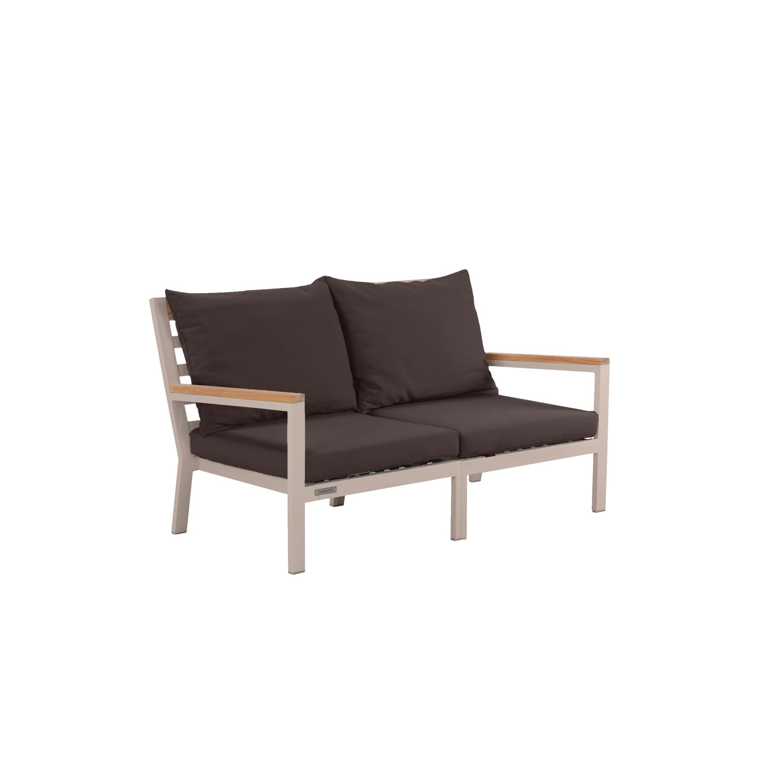 Abacus Alu Outdoor Sofa Taupe - L144 - 2 Seater / Sunbrella Walnut