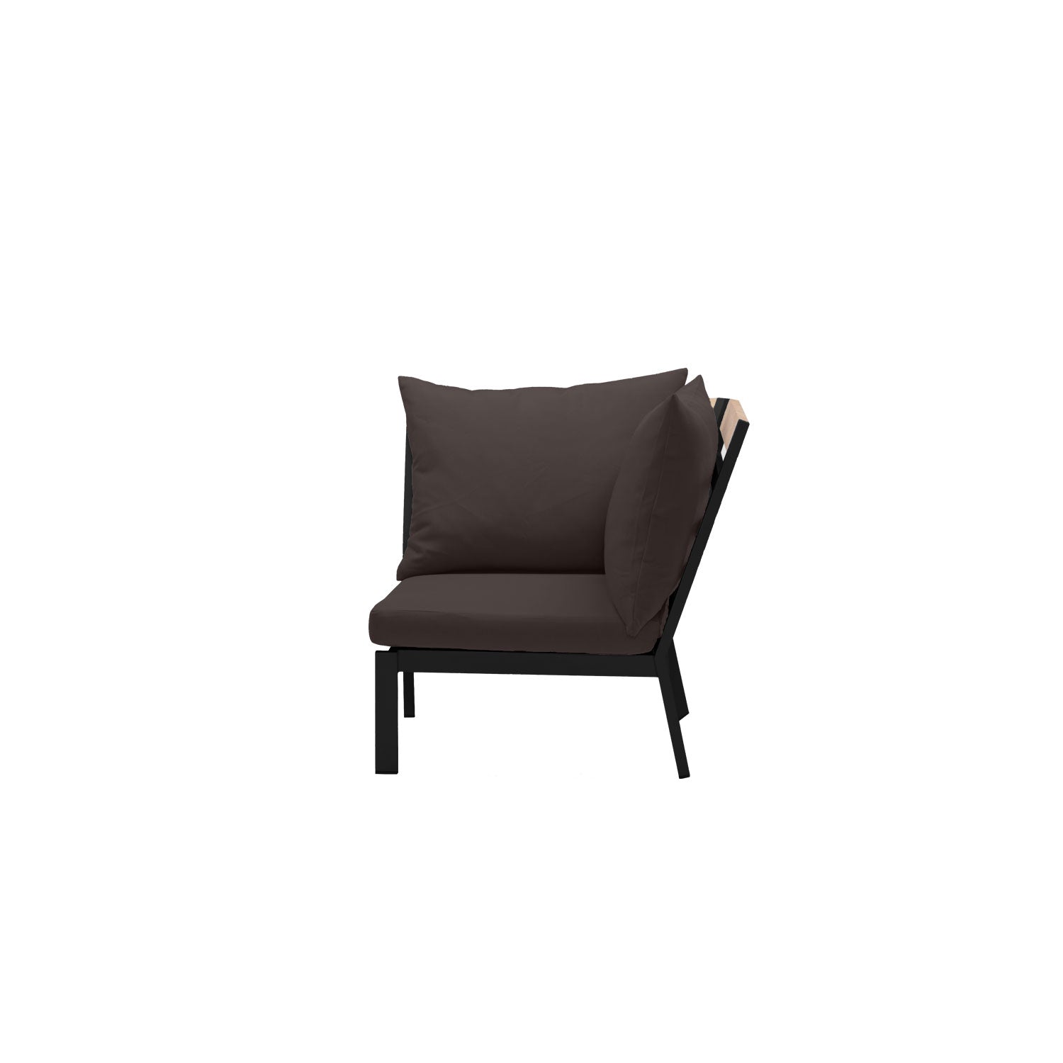Abacus Alu Corner Black - Sunbrella Walnut