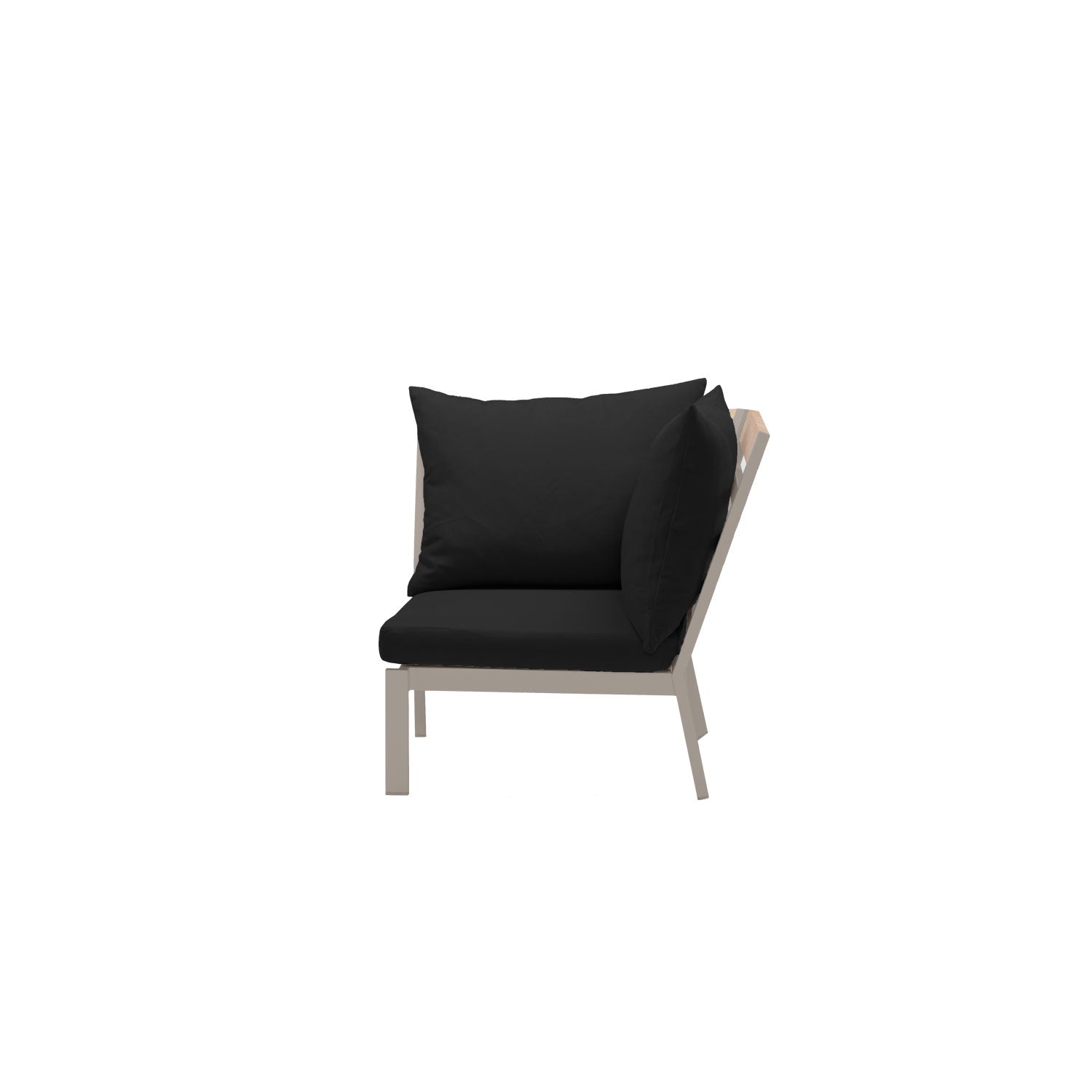Abacus Alu Corner Taupe - Sunbrella Raven Black