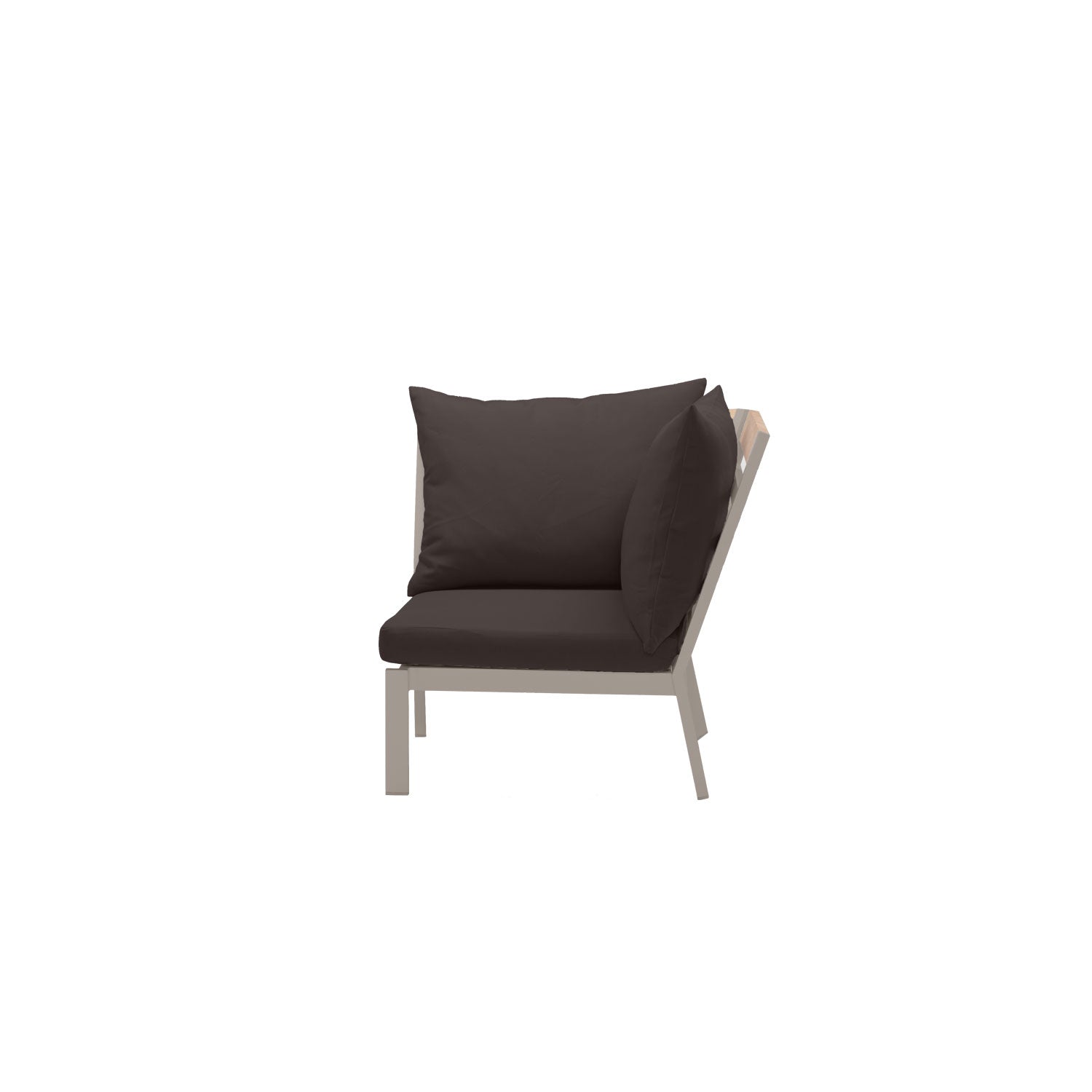 Abacus Alu Corner Taupe - Sunbrella Walnut