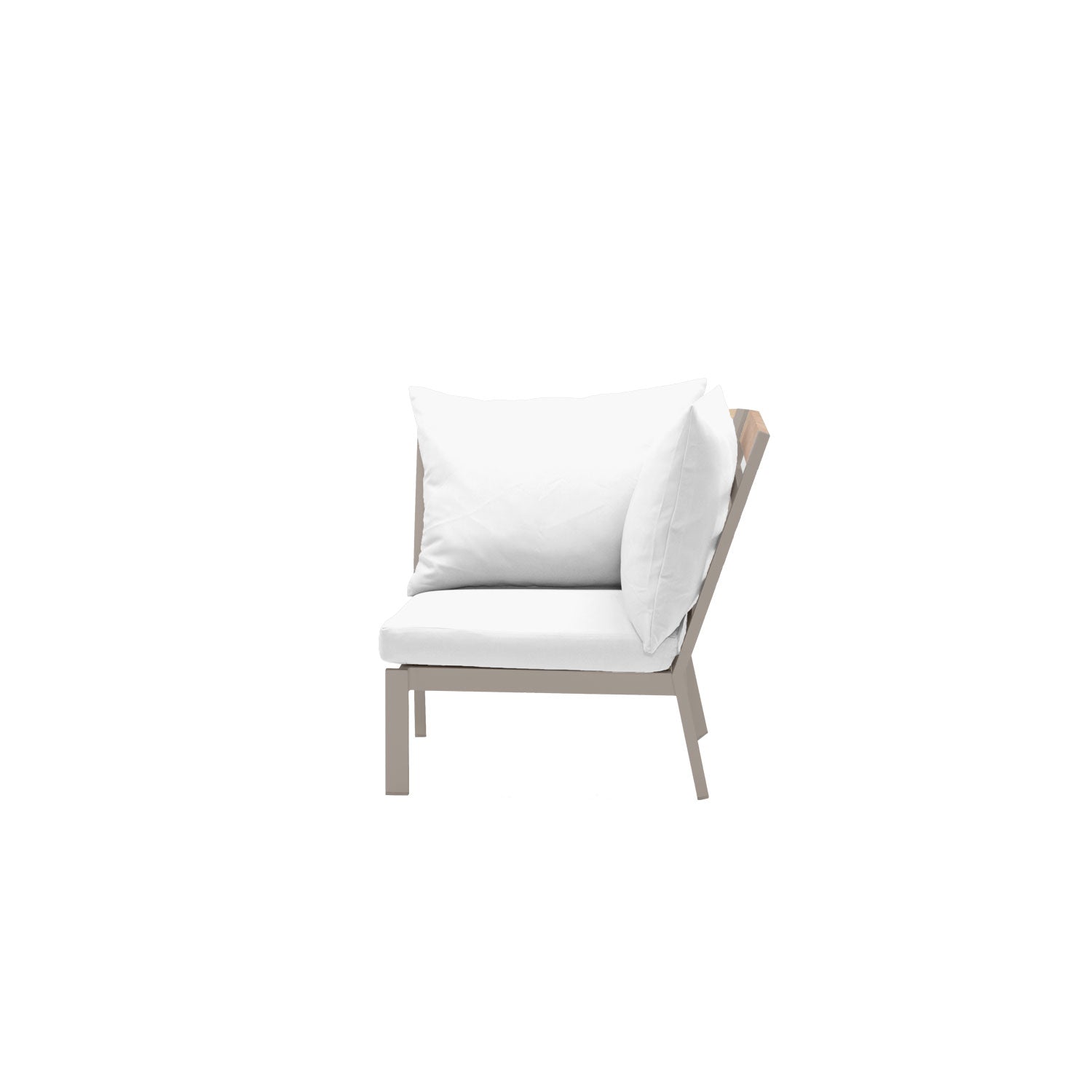 Abacus Alu Corner Taupe - Sunbrella White