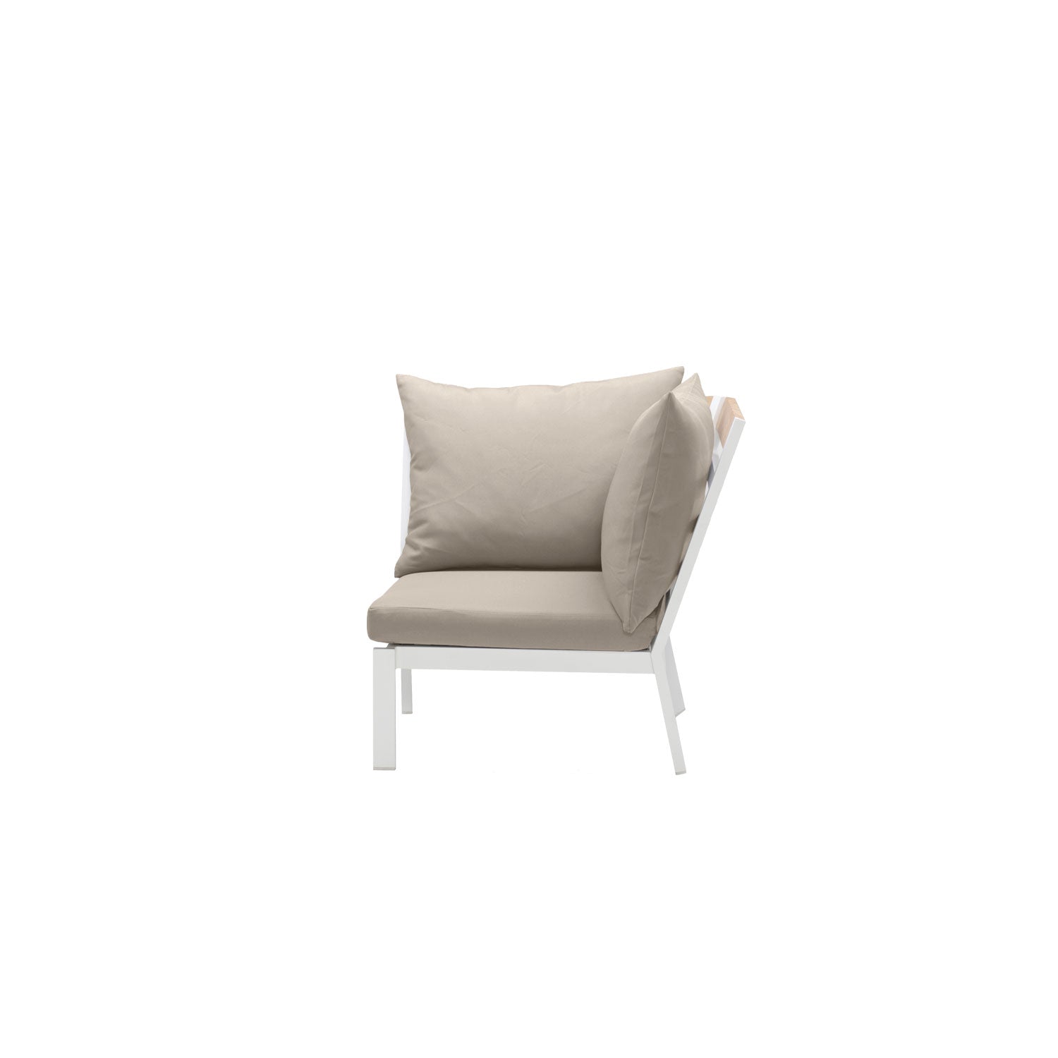 Abacus Alu Corner White - Sunbrella Taupe