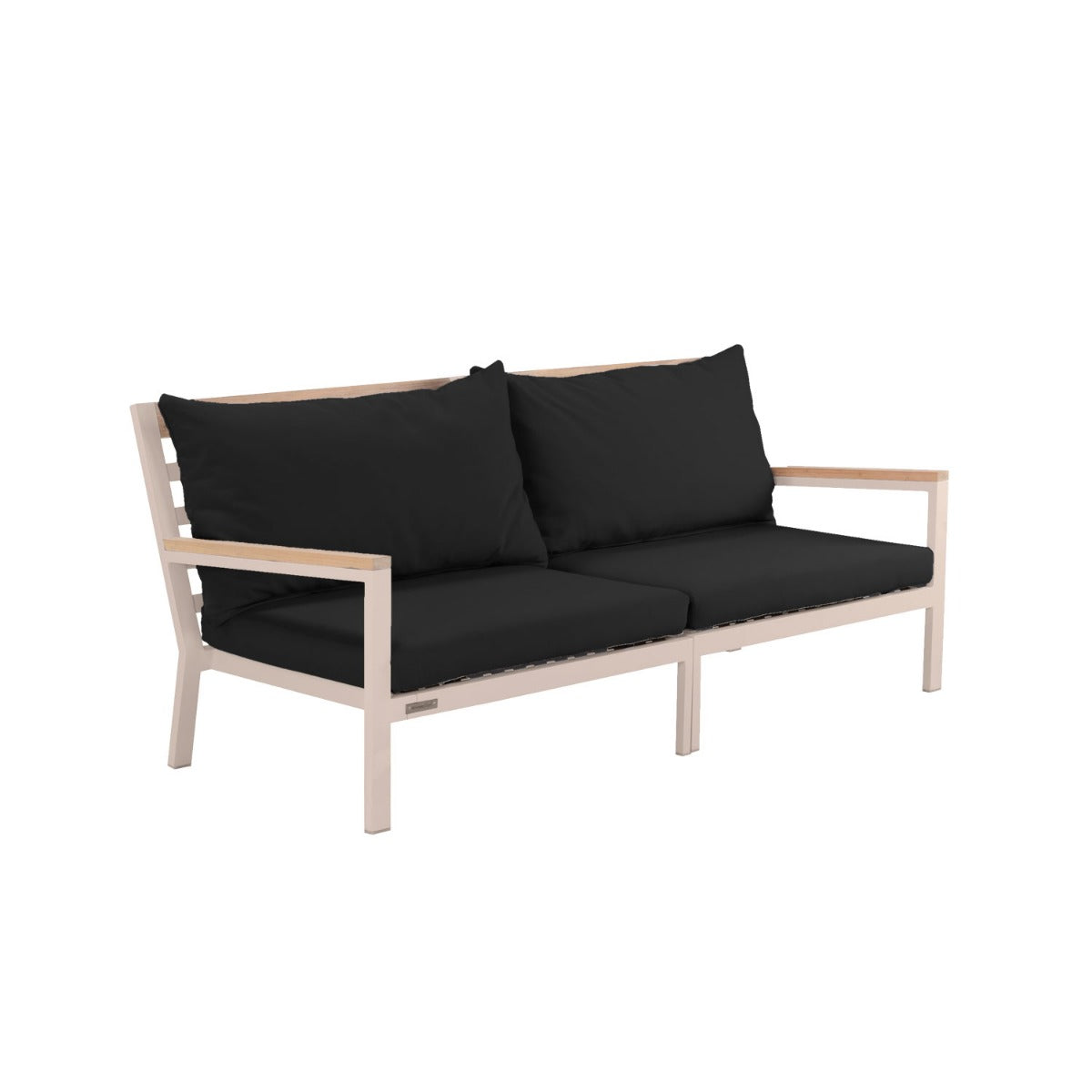 Abacus Alu Outdoor Sofa Taupe - L194 - 3 Seater / Sunbrella Raven Black