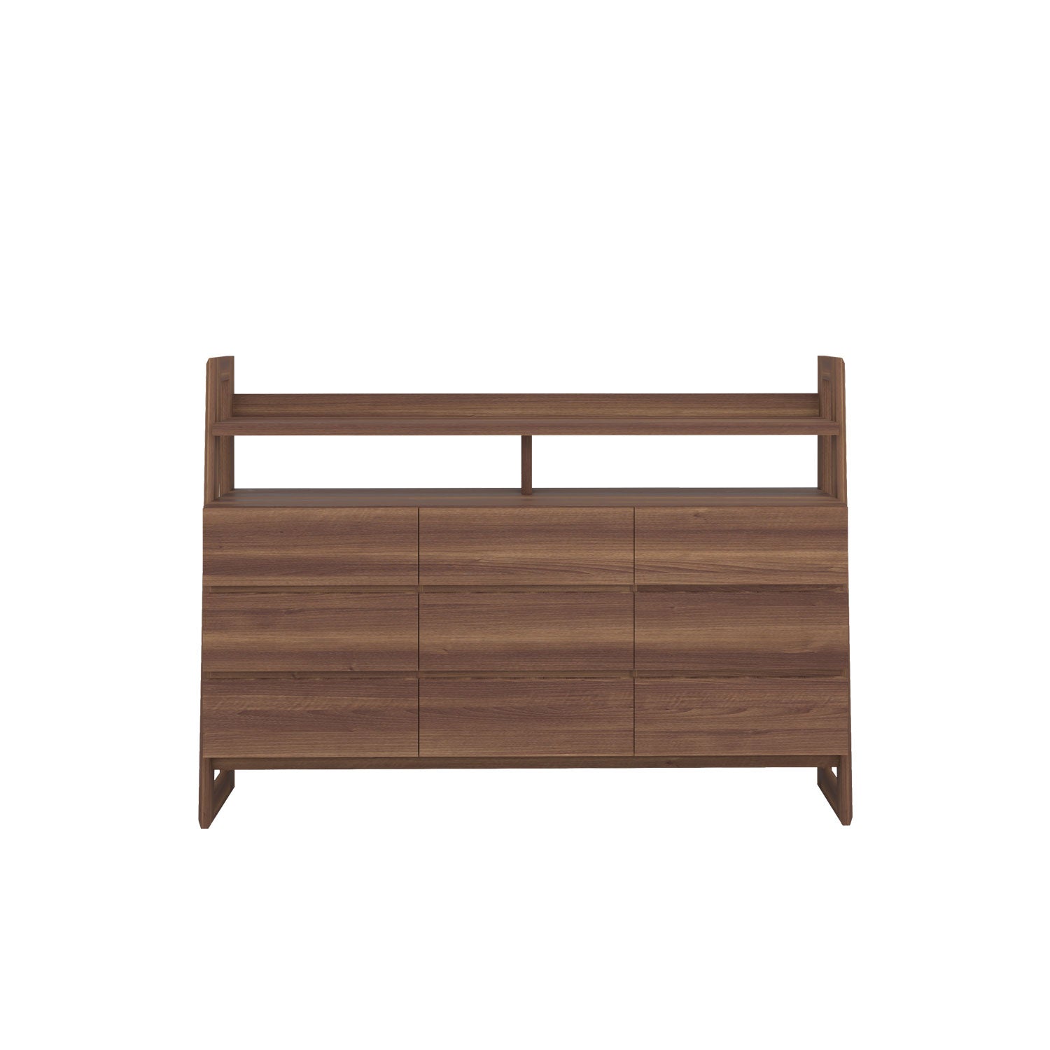 Alto 9 Drawer Dresser Walnut - Walnut Veneer
