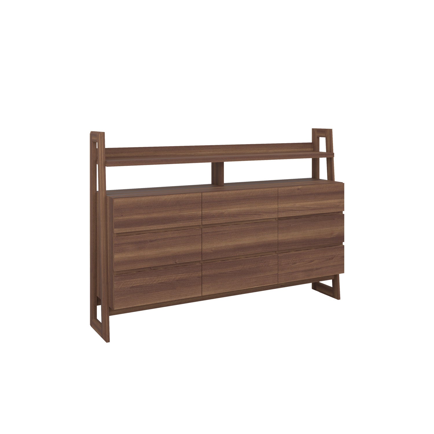 Alto 9 Drawer Dresser Walnut - Walnut Veneer