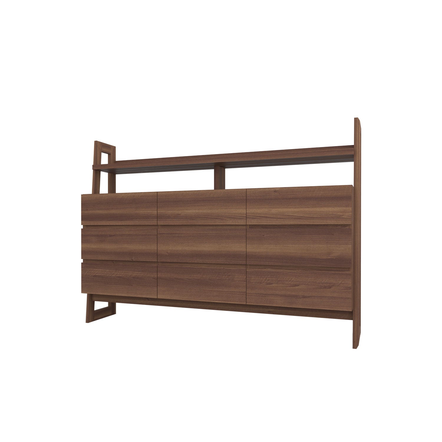 Alto 9 Drawer Dresser Walnut - Walnut Veneer